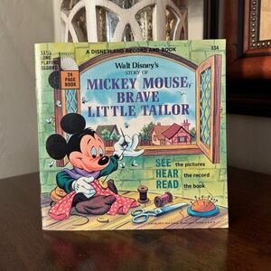 1968 Vintage Disneyland Mickey Mouse, Brave Little Tailor Book & Record